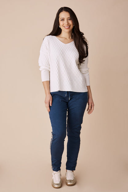 Kayla V-Neck Jumper Ivory