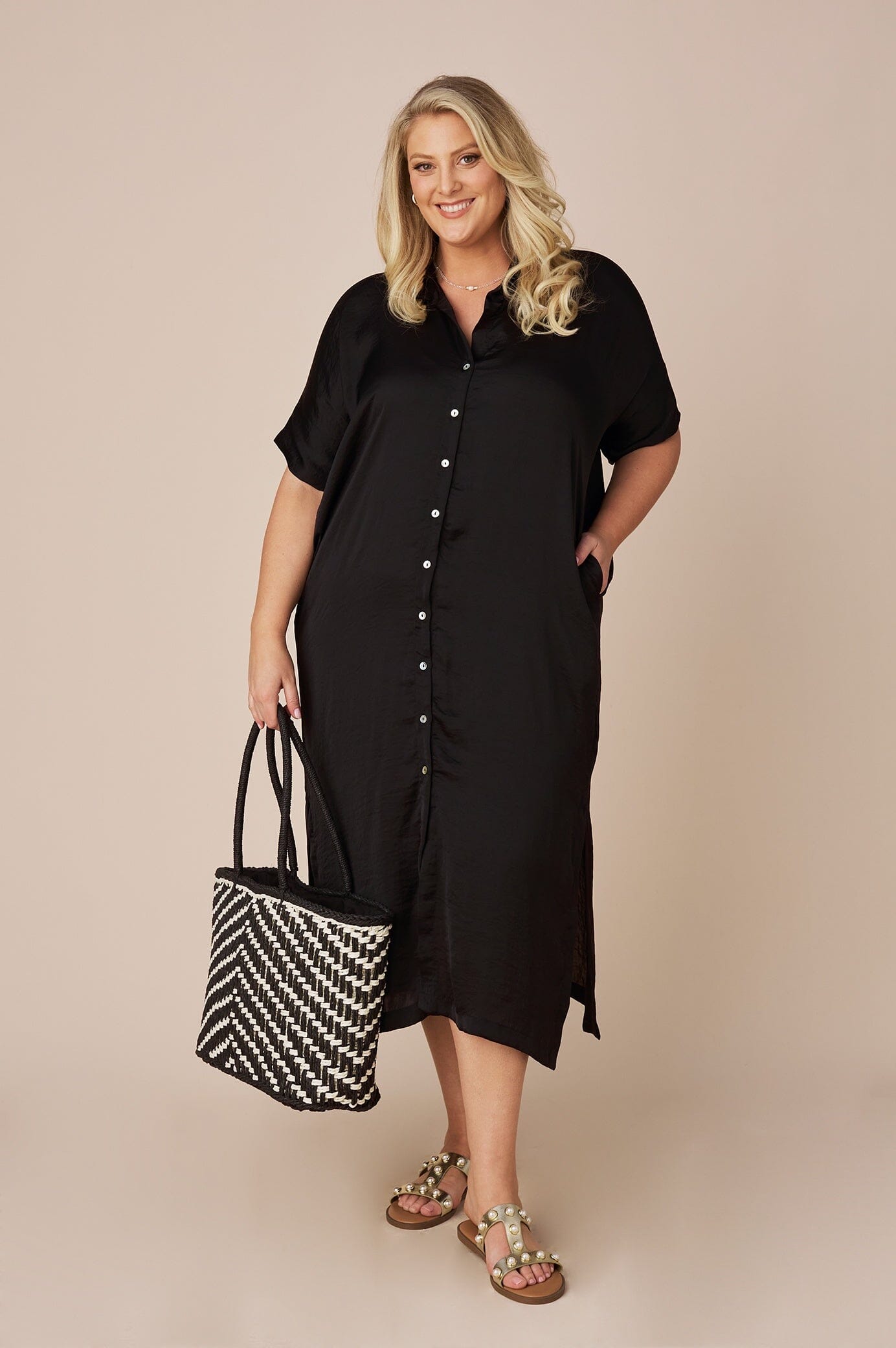 Giselle Collared Dress Black