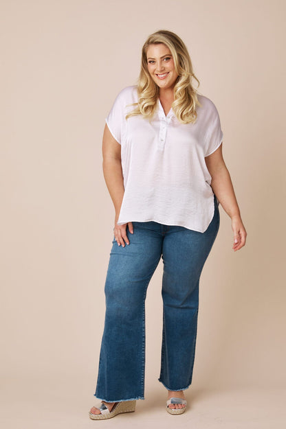 Nicole Short Sleeve Top White