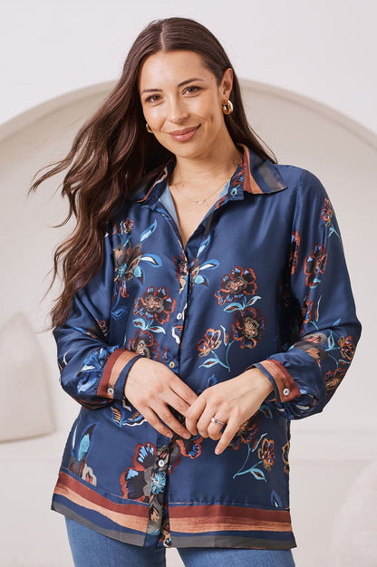 Louise Long Sleeve Collared Top