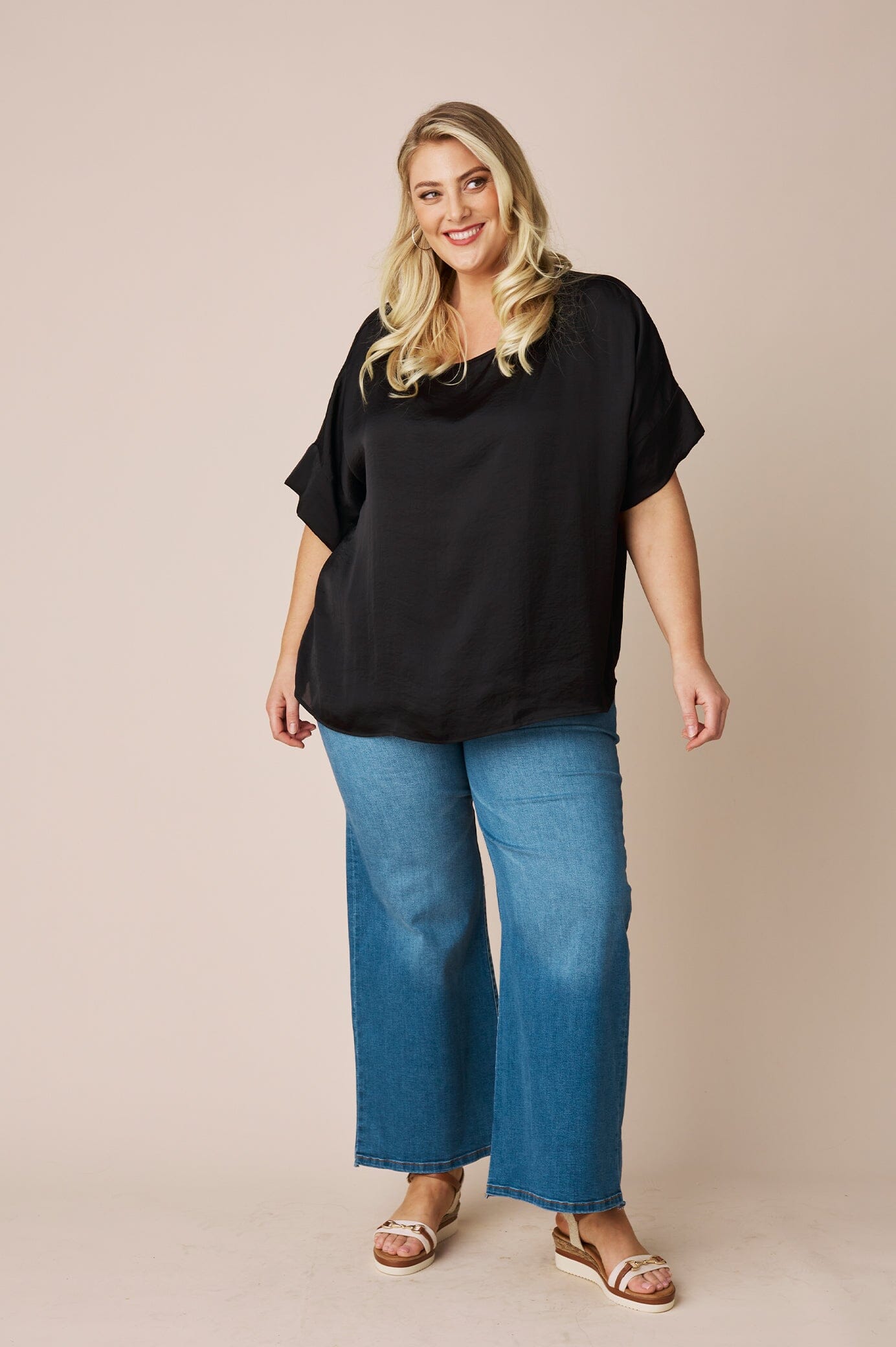 Bianca Short Sleeve Top Black