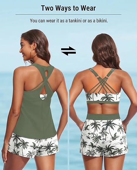 3 Piece Tankini with Shorts🔥