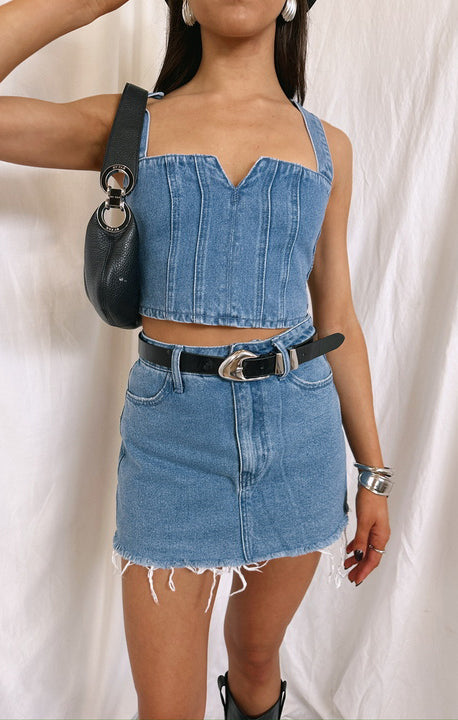 Statesboro Skort ~ Foggy Blue