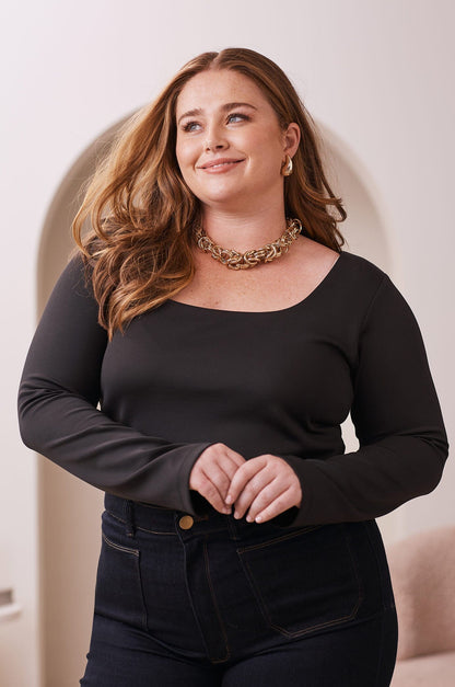 Lina Long Sleeve Top Black