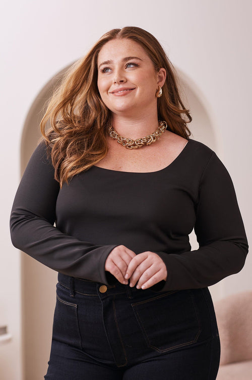 Lina Long Sleeve Top Black