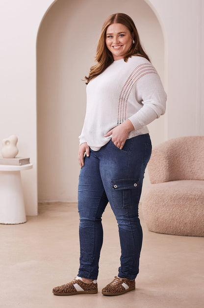 Leslie Jogger Dark Denim Blue