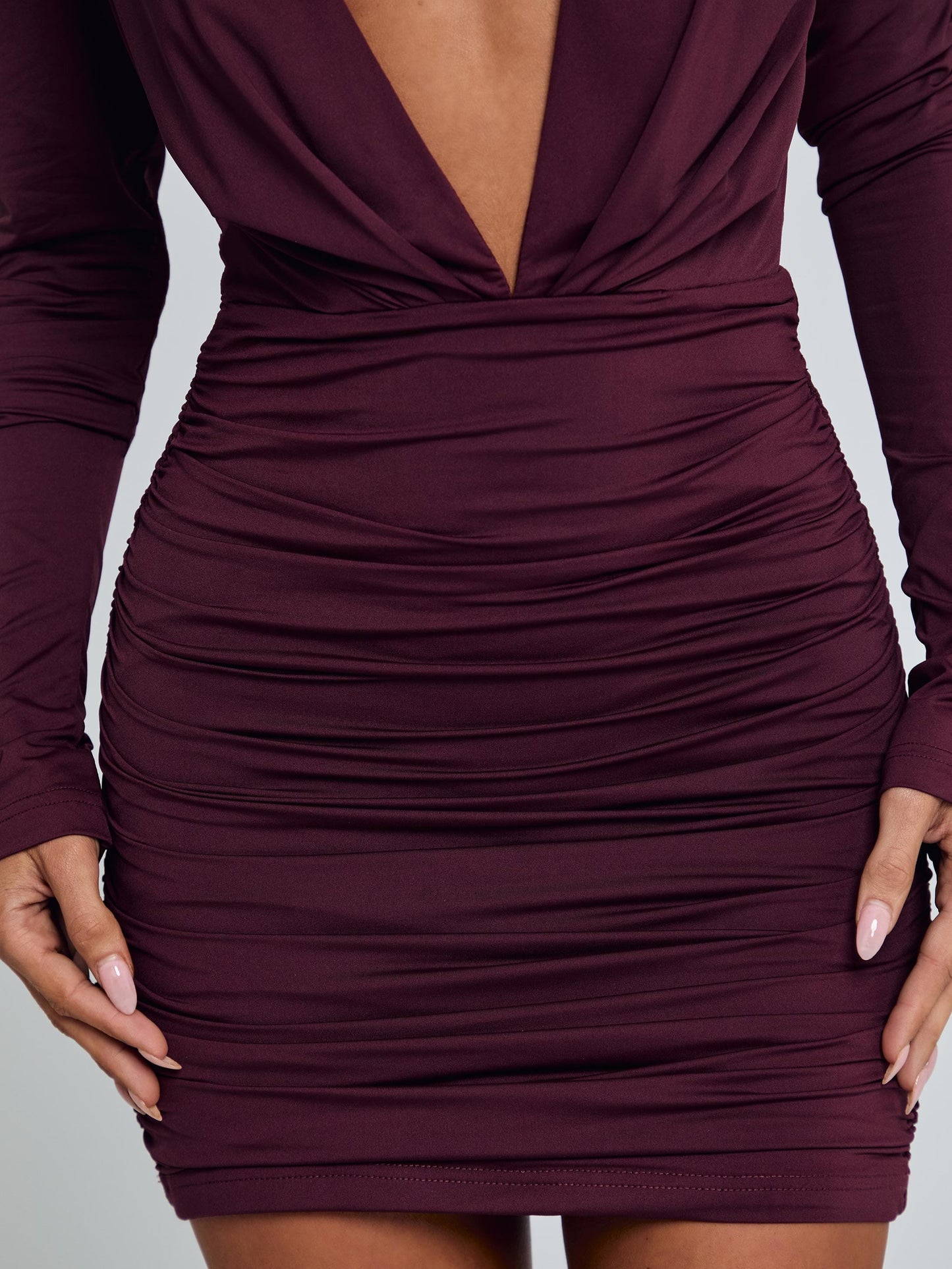 AMELIA MINI DRESS DARK MAUVE