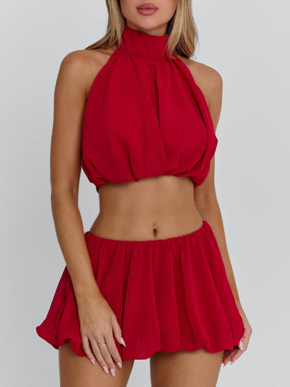 Anahi Mini Skirt Red