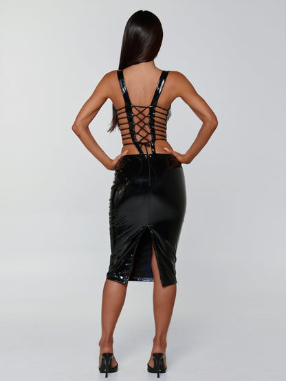 ANNALISA MIDI DRESS BLACK