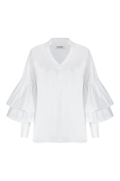 Alexis Long Sleeve Top White