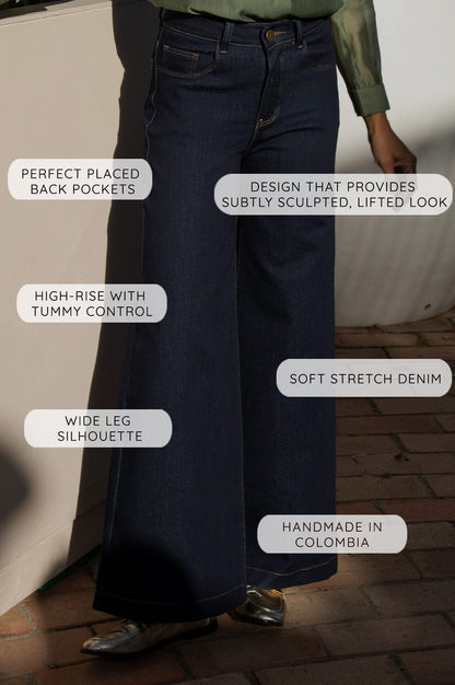 Alina Wide Leg Dark Denim Jeans