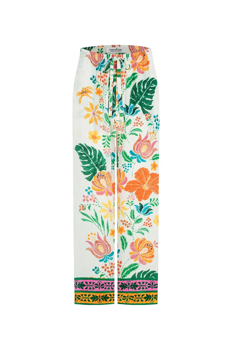 Alyce Floral Straight Leg Tie Pants