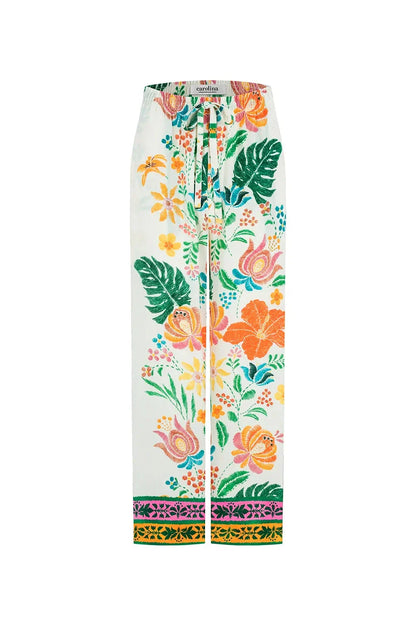 Alyce Floral Straight Leg Tie Pants