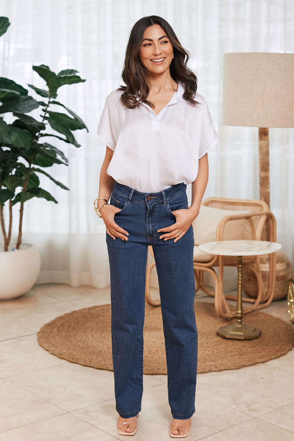 Amelia Straight Leg Jeans Classic Blue