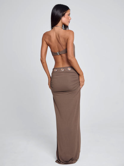 BELLINA MAXI DRESS BROWN