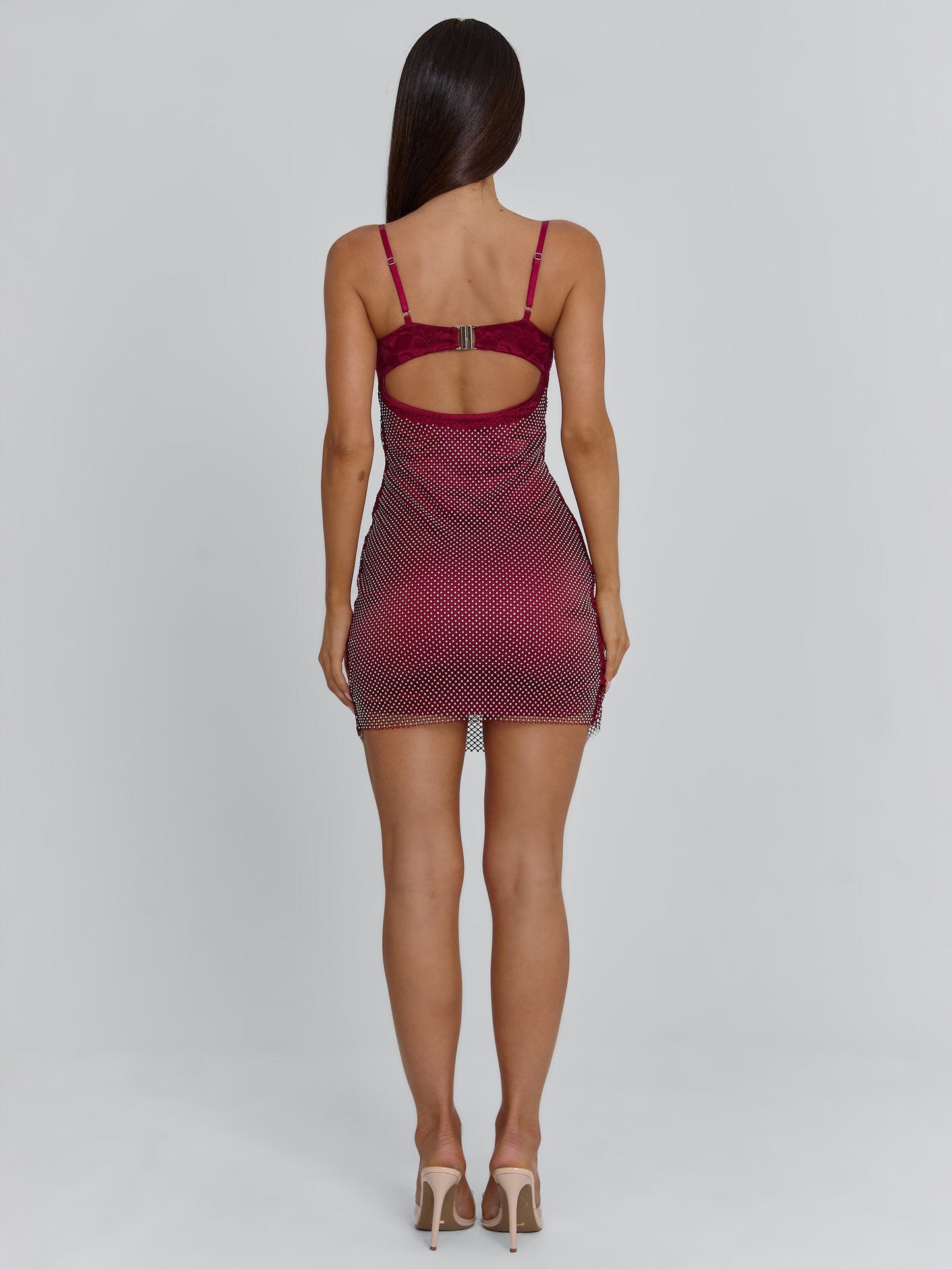 BONJOUR MINI DRESS BURGUNDY