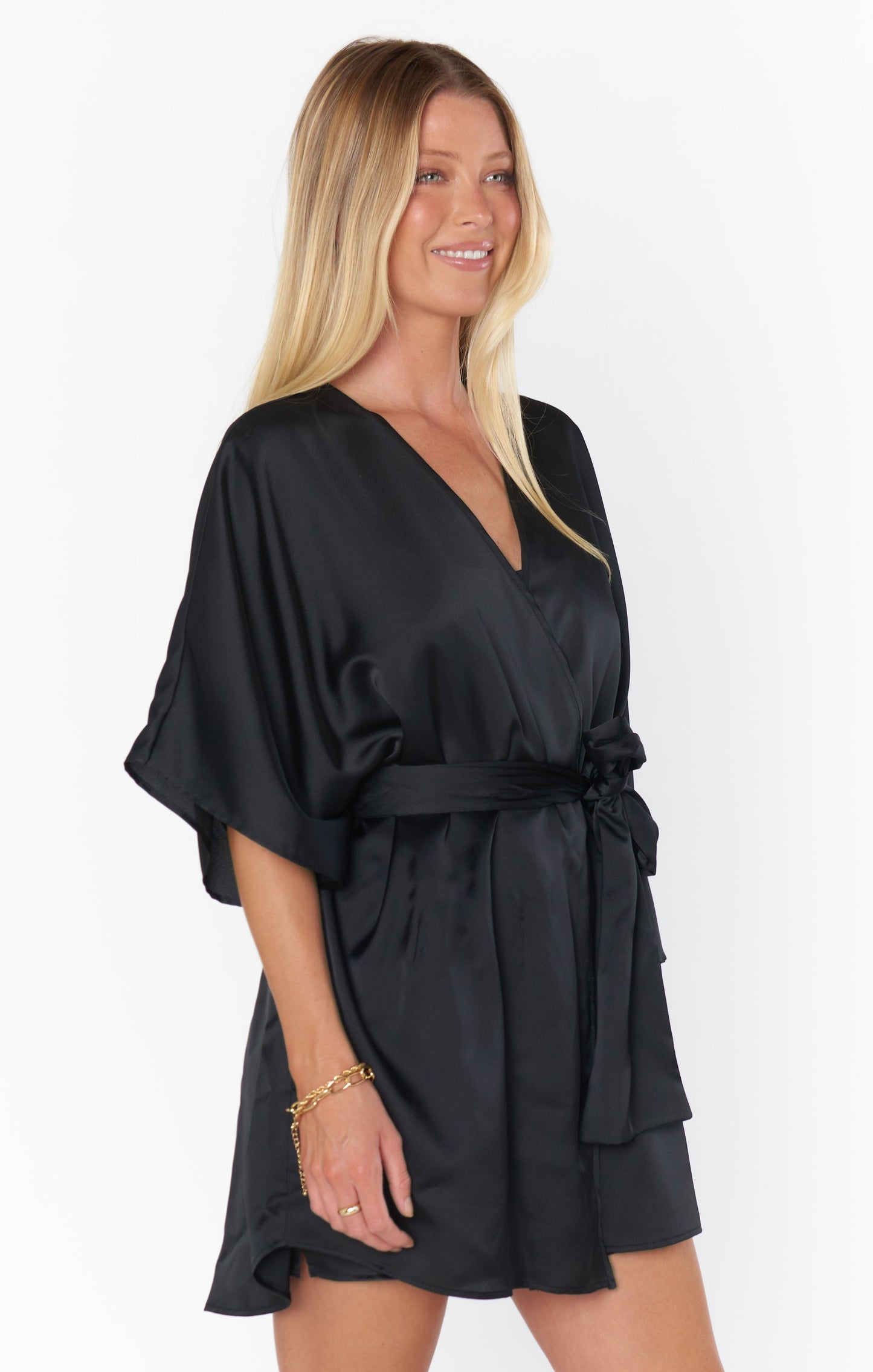 First Look Robe ~ Black Luxe Satin