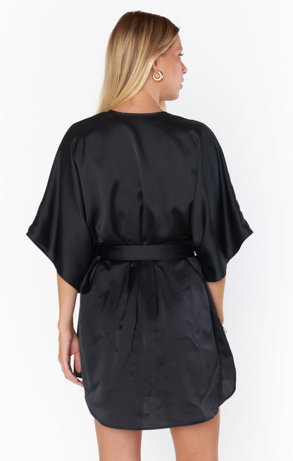 First Look Robe ~ Black Luxe Satin