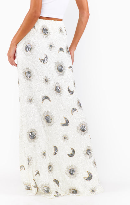 RSVP Skirt ~ White Celestial Sequins