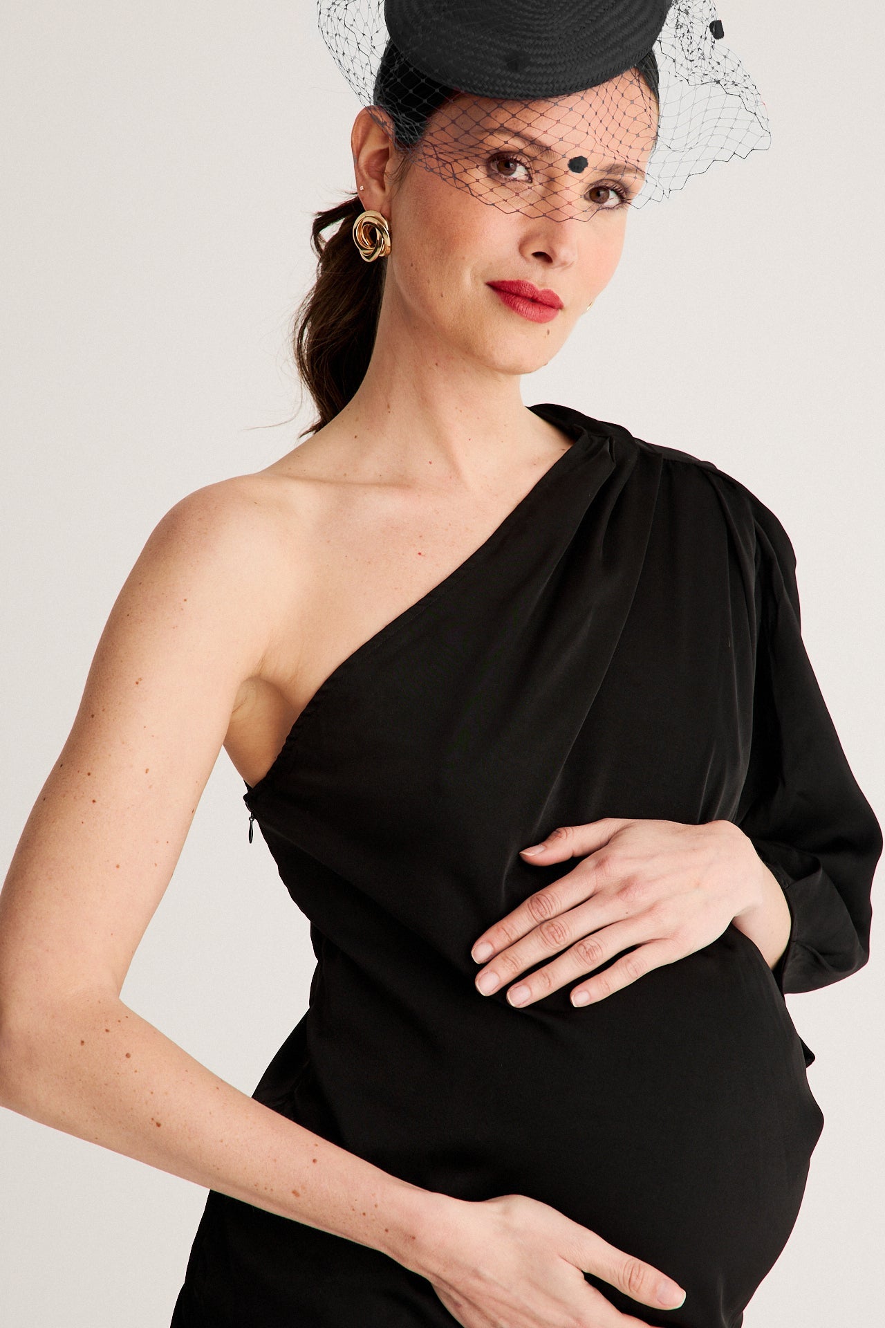 Vestido Mindy Noir Midi ·Embarazada ·