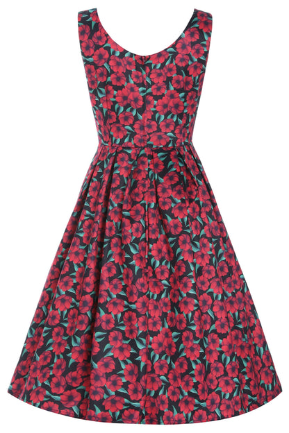 Amanda Red Anemone Swing Dress