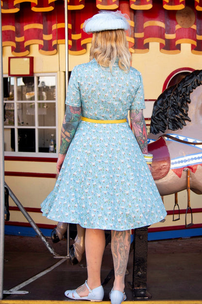 Penelope Duck Farm Shirt Dress In Light Blue
