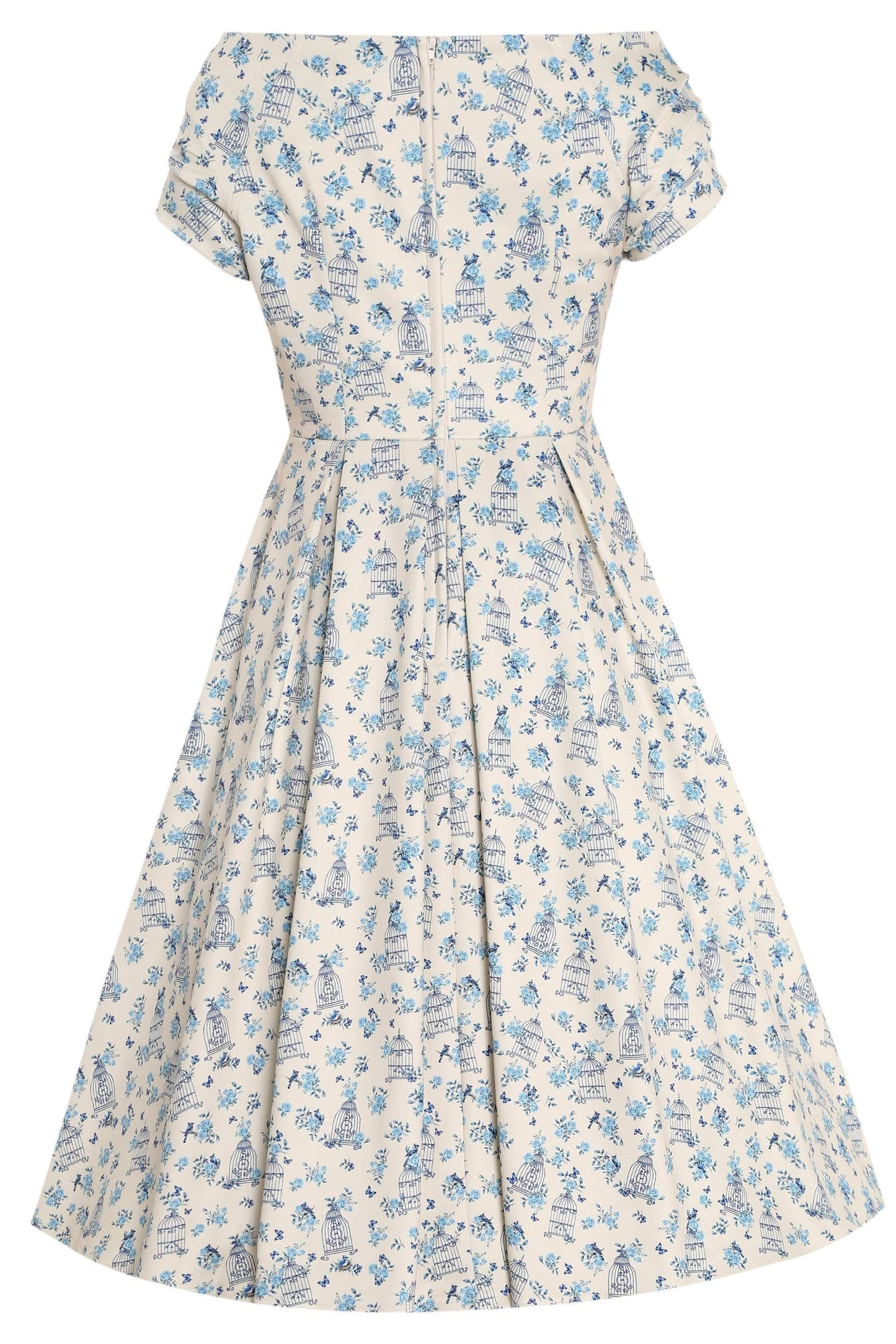 Lily Bird Cage Off Shoulder Dress In Cream White