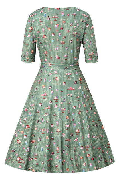 Matilda Green Sweet Tooth Wrap Dress