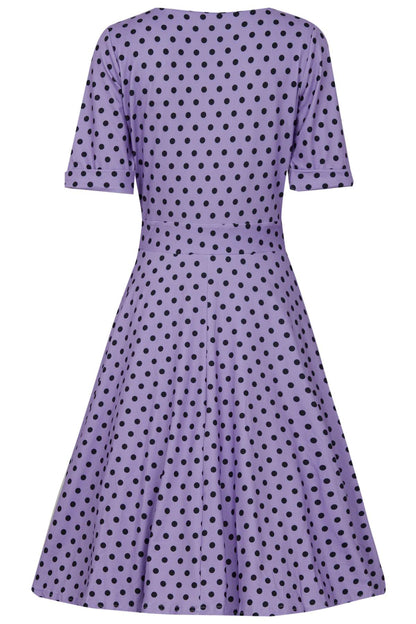 Matilda Lavender Polka Dot Wrap Dress