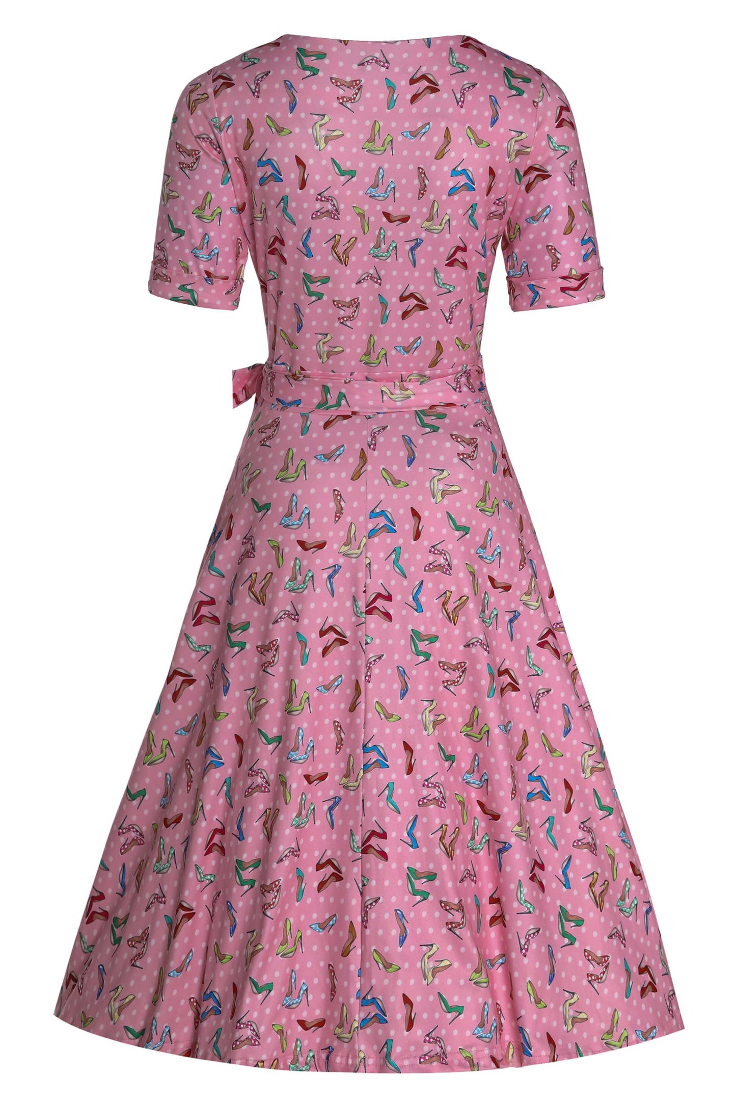 Matilda Pink Stiletto Print Wrap Dress