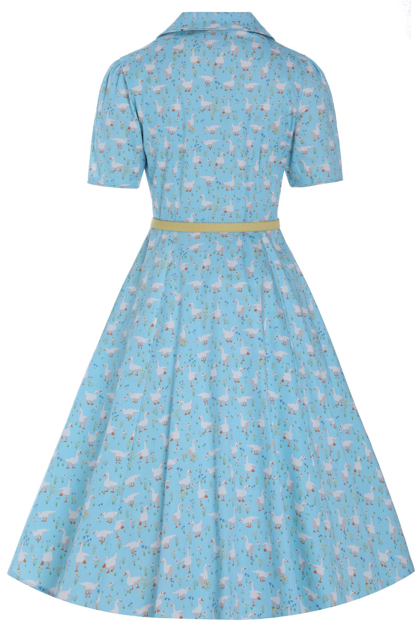 Penelope Duck Farm Shirt Dress In Light Blue