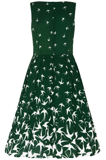 Annie Raising Bird Swing Dress in Green