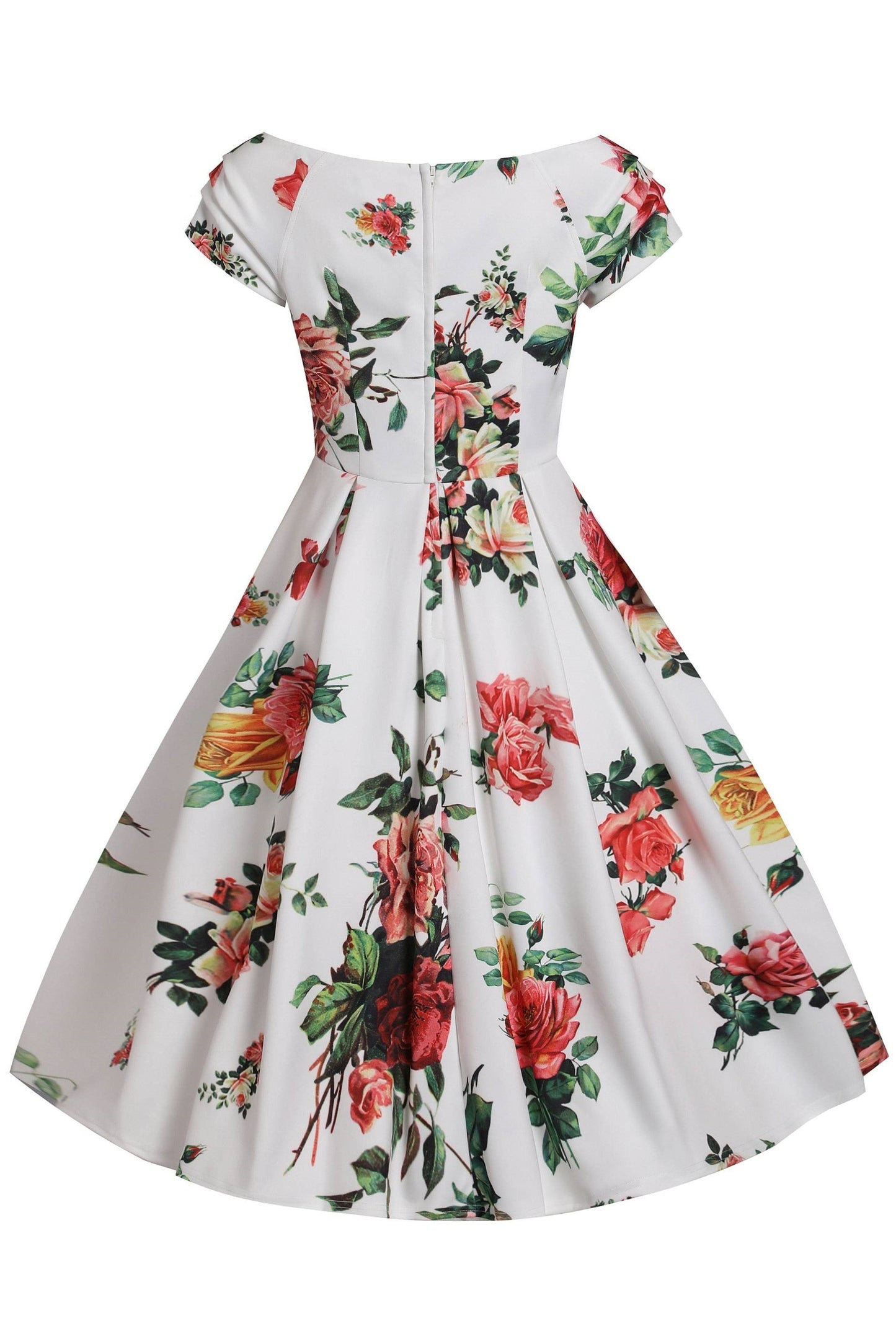 Lily Off Shoulder Rose Swing Dress In White