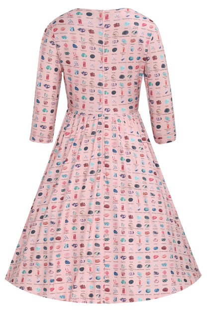 Billie Pink Gemstone Flared Dress
