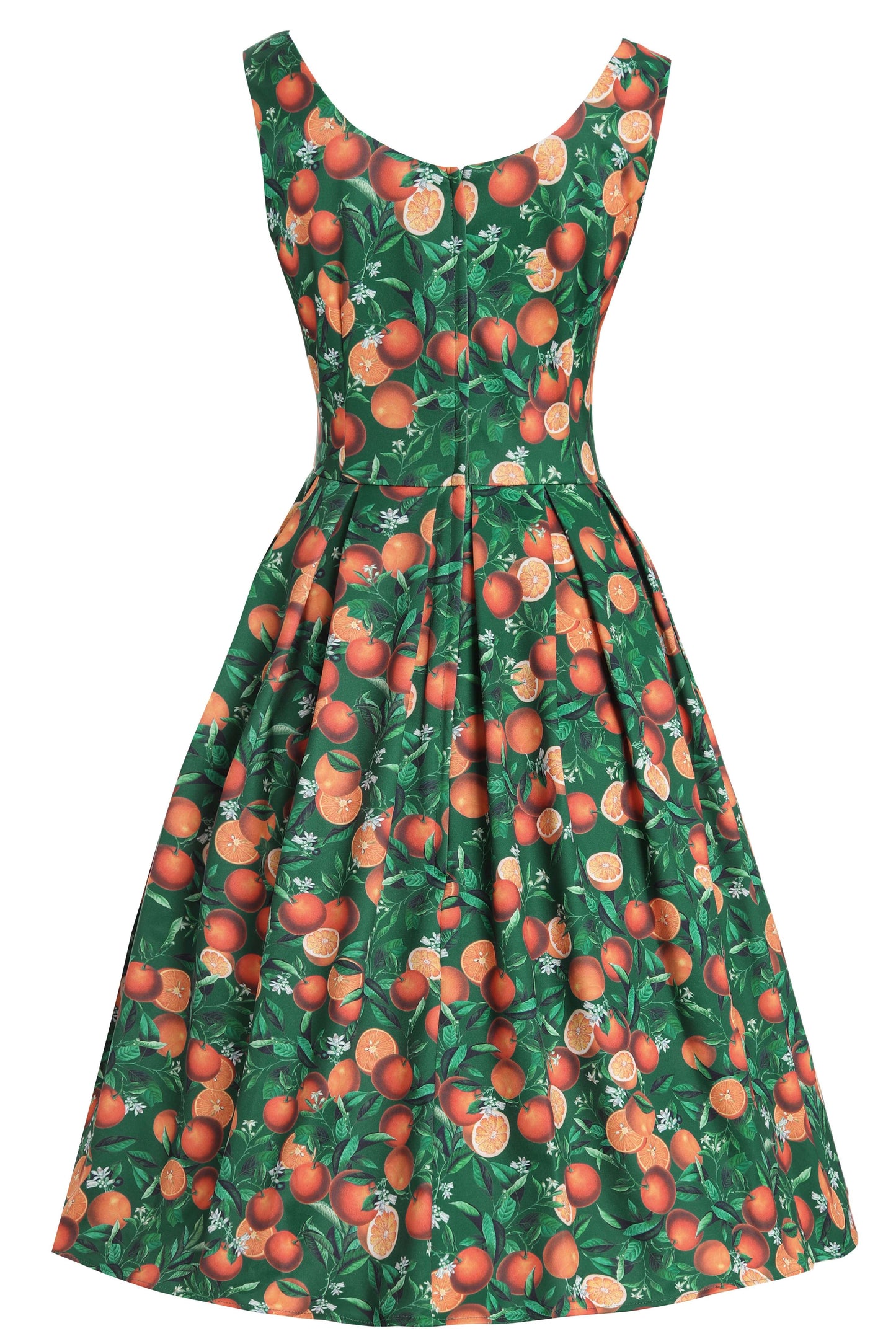 Amanda Orange Flared Dress In Green