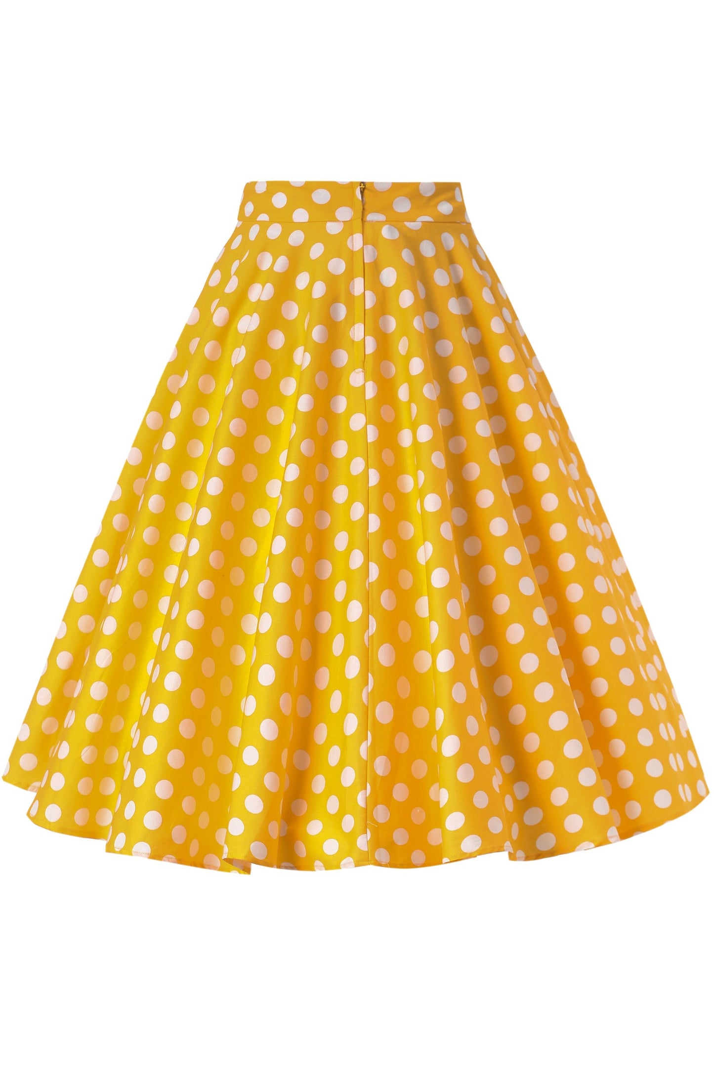 Maisie Yellow Polka Dot Full Circle Midi Skirt
