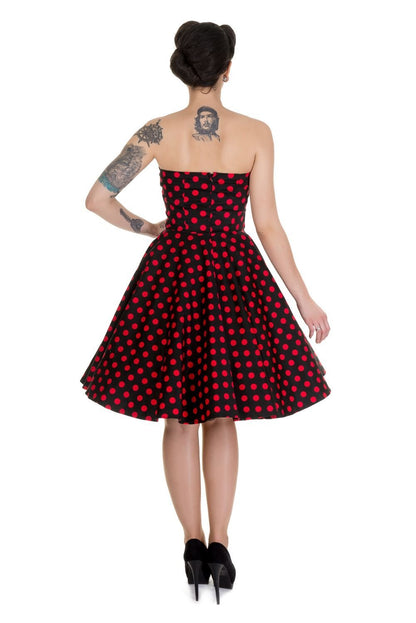 Melissa Black & Red Polka Dot Strapless Dress