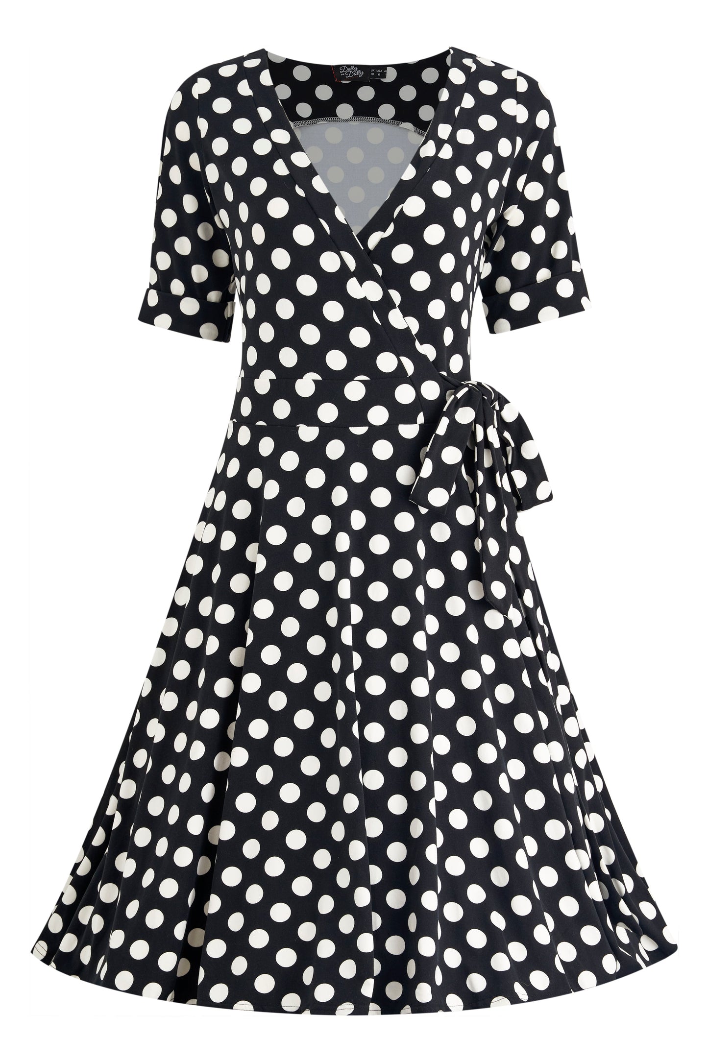 Matilda Black & White Polka Knit Wrap Dress