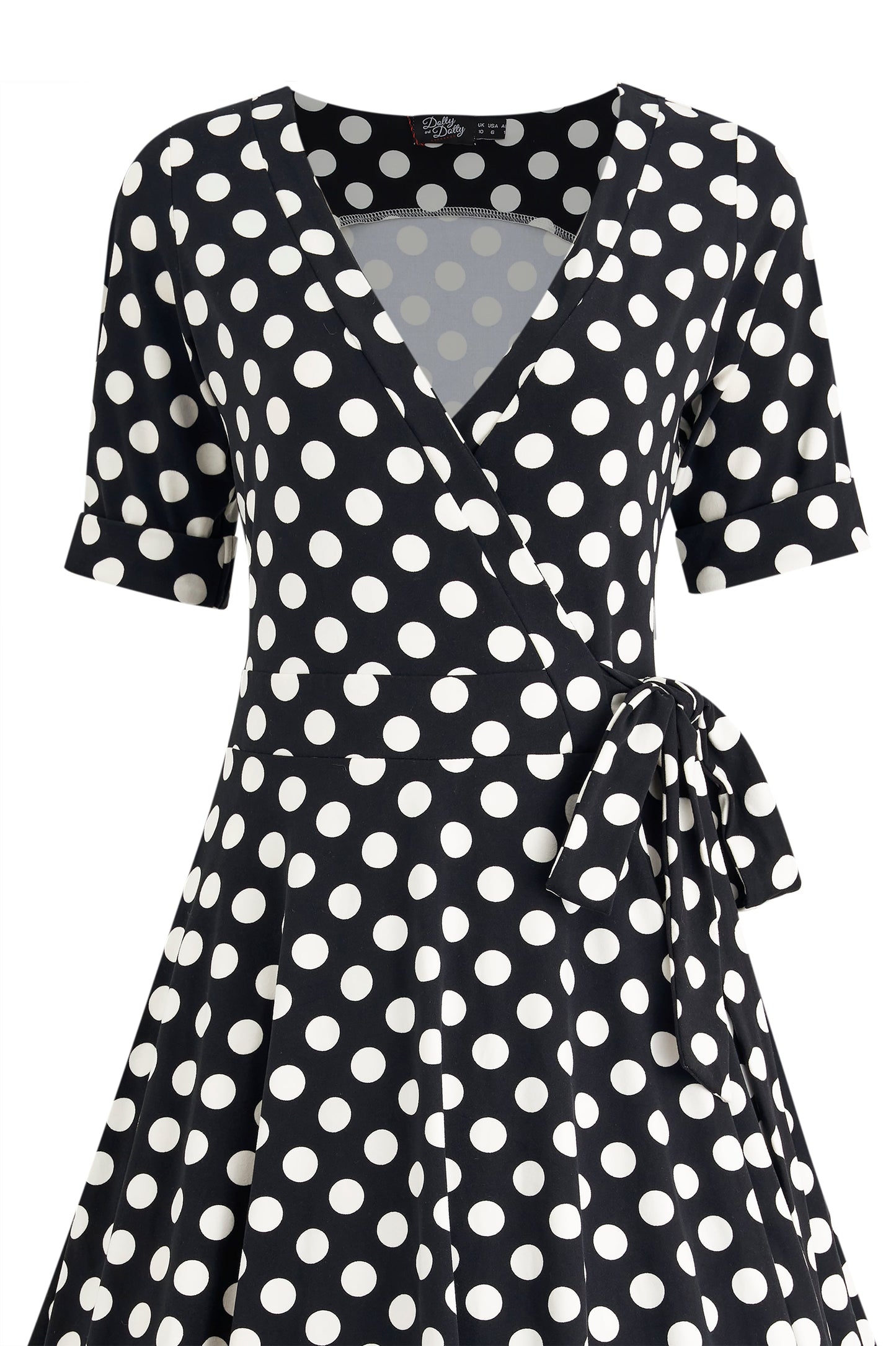 Matilda Black & White Polka Knit Wrap Dress