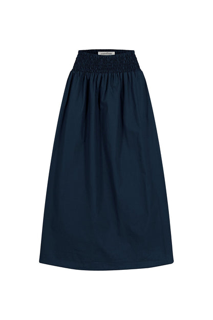 Brooke Midi A-Line Skirt Navy