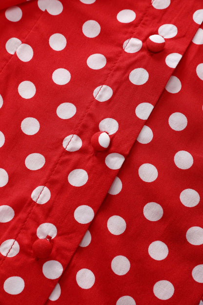 Margaret Retro Red Polka Dot Blouse