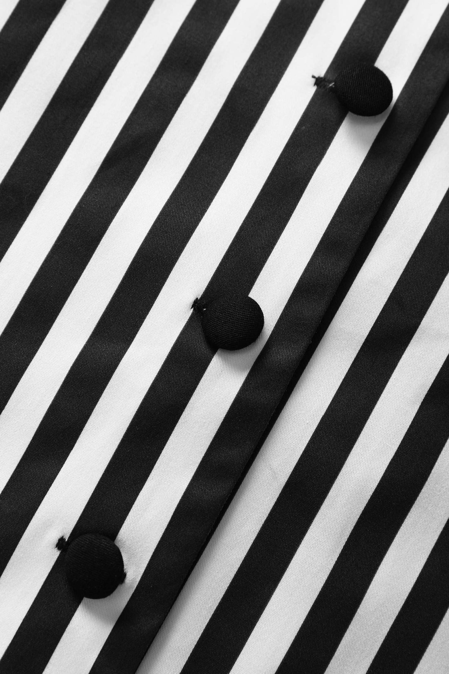 Mollie B&W Awning Striped Full Circle Shirt Dress