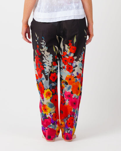 Chilli Pants in Abstract Black Floral