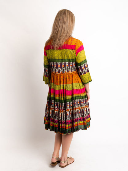 V-neck Gypsy Dress in Fiesta Print