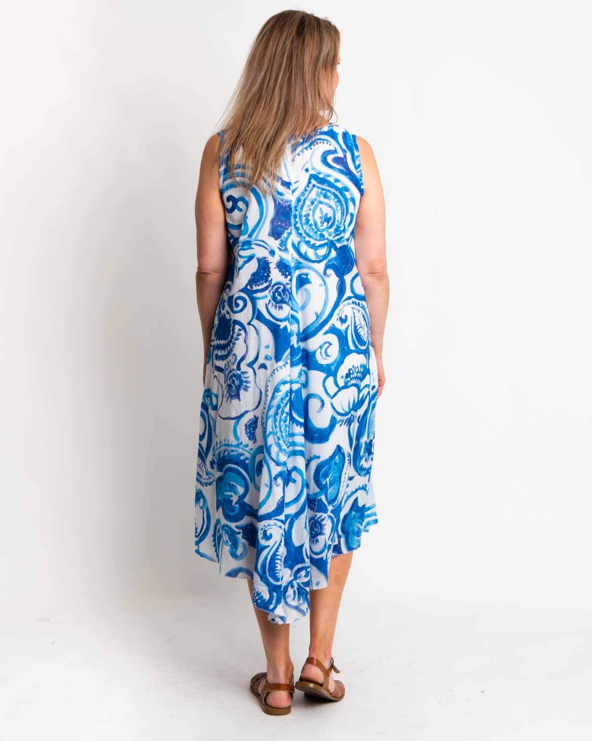 Coolum Dress in Blue Swirl