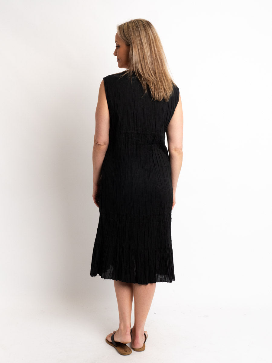 Epiphany Sleeveless White Cotton Mid-length Dress