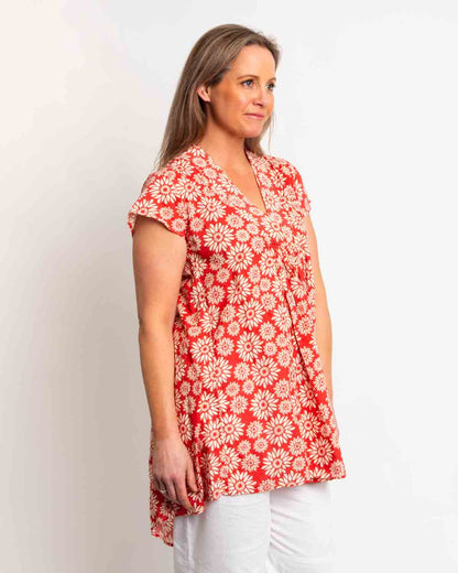 Super Cool and Comfy Hi-Low Dress in Ochre Floral