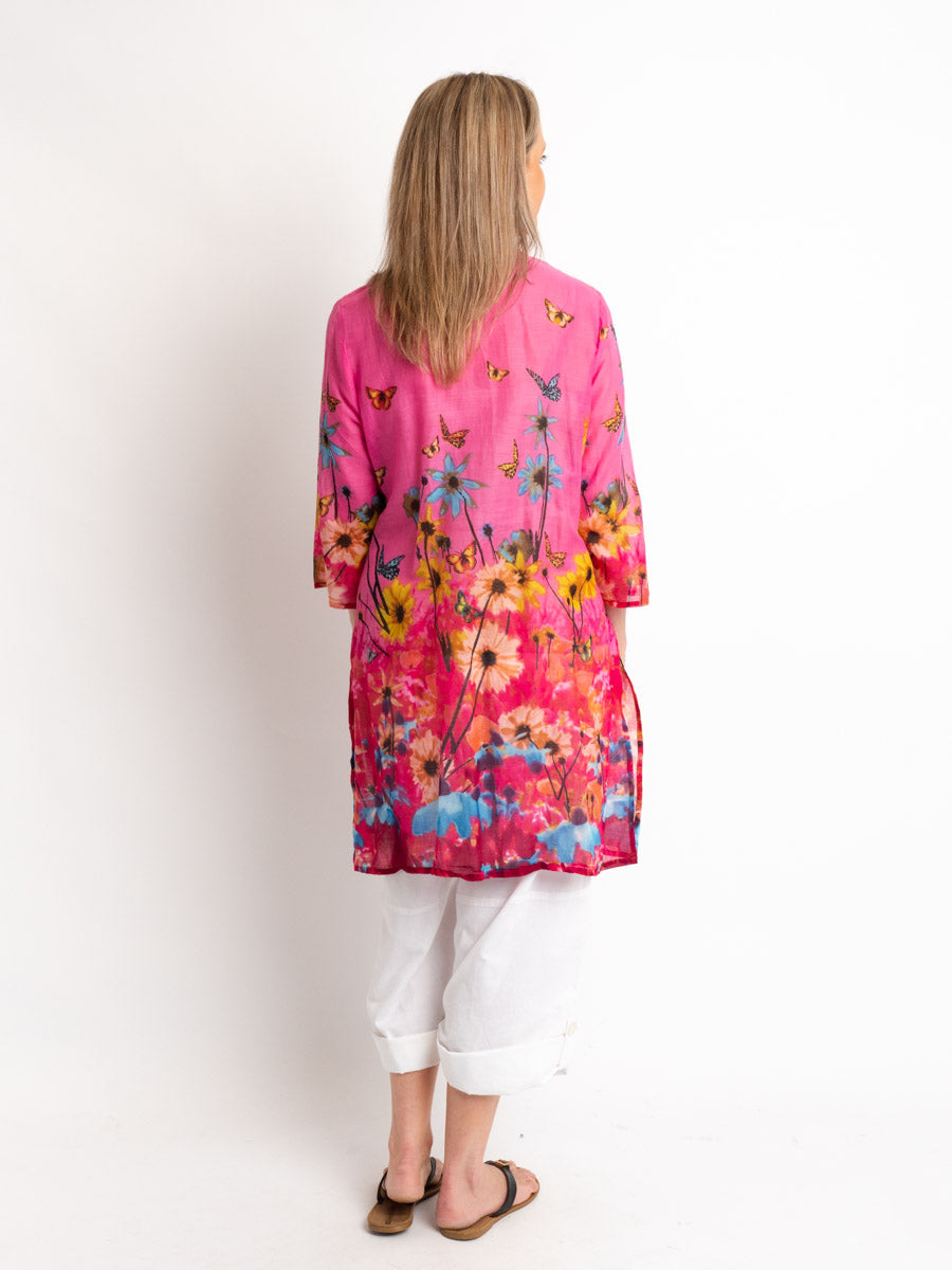 Long Top in Pink Floral