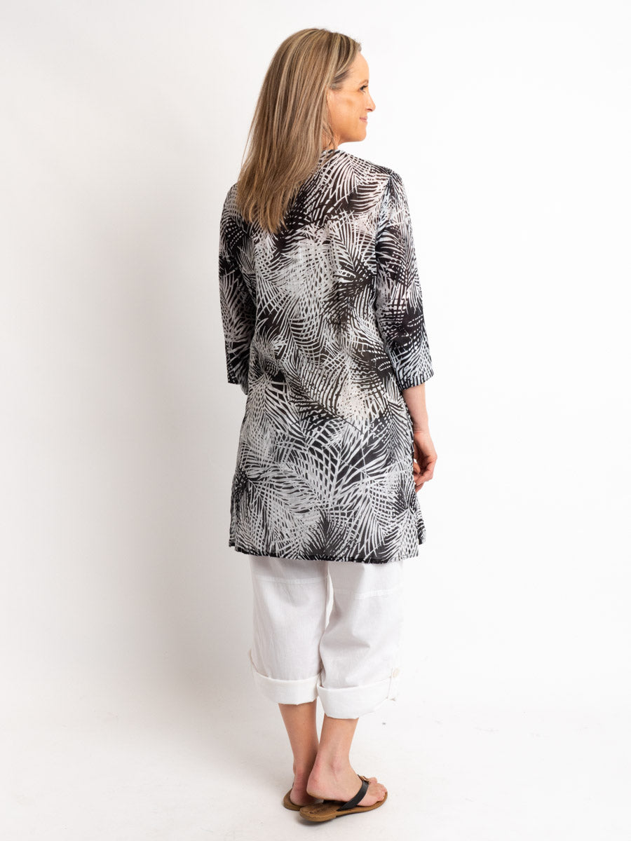 Long Top in Black Fern