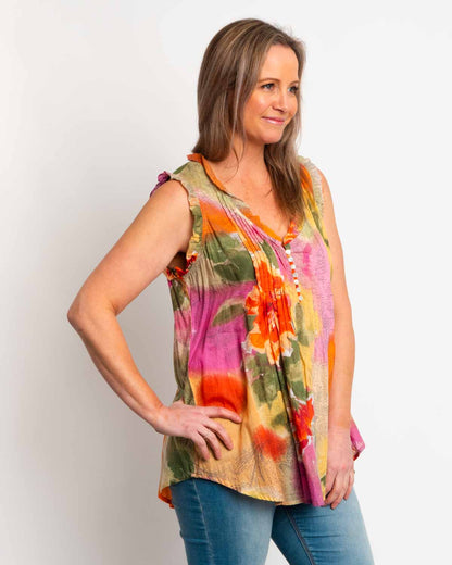 Chilli Top in Orange Pink